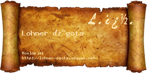 Lohner Ágota névjegykártya